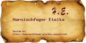 Harnischfeger Etelka névjegykártya